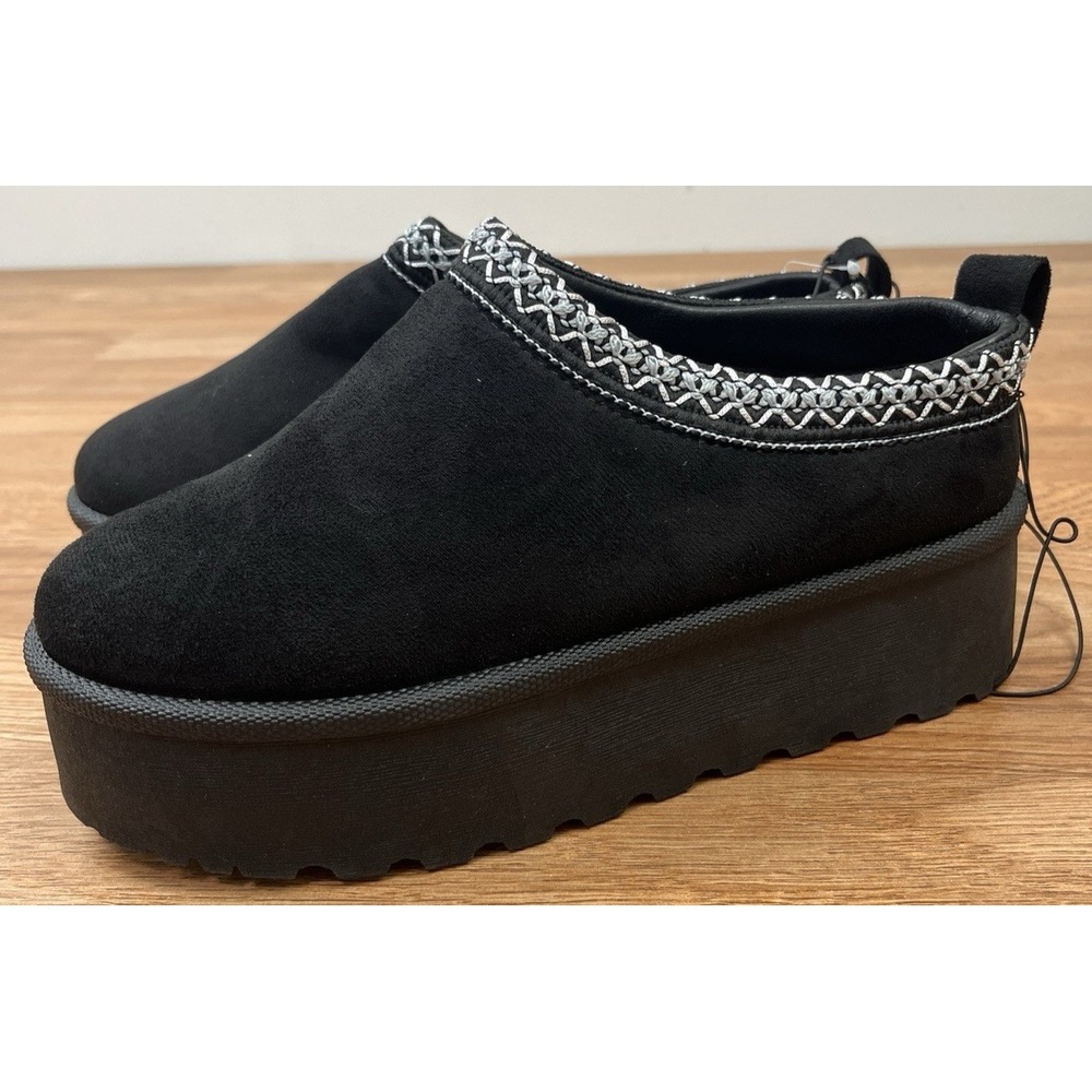 Mudd Stormy Platform Clog Faux Suede Slip-on Women's Size 7.5 Black NEW